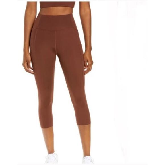 NWT Girlfriend Collective High Waist Capri Leggings Chocolate Brown Earth S - Picture 3 of 8